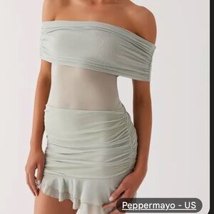 PEPPERMAYO Nelly off the shoulder mini dress
